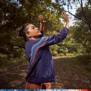 Okhai 'Fani' Hand Embroidered Pure Cotton Bomber Jacket