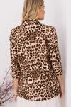 Open-Front, Collared Blazer w/ Ruched Sleeves