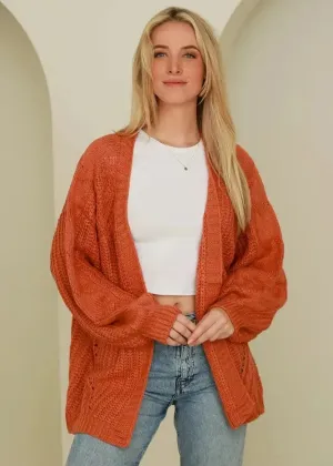 Orange Knit Cardigan