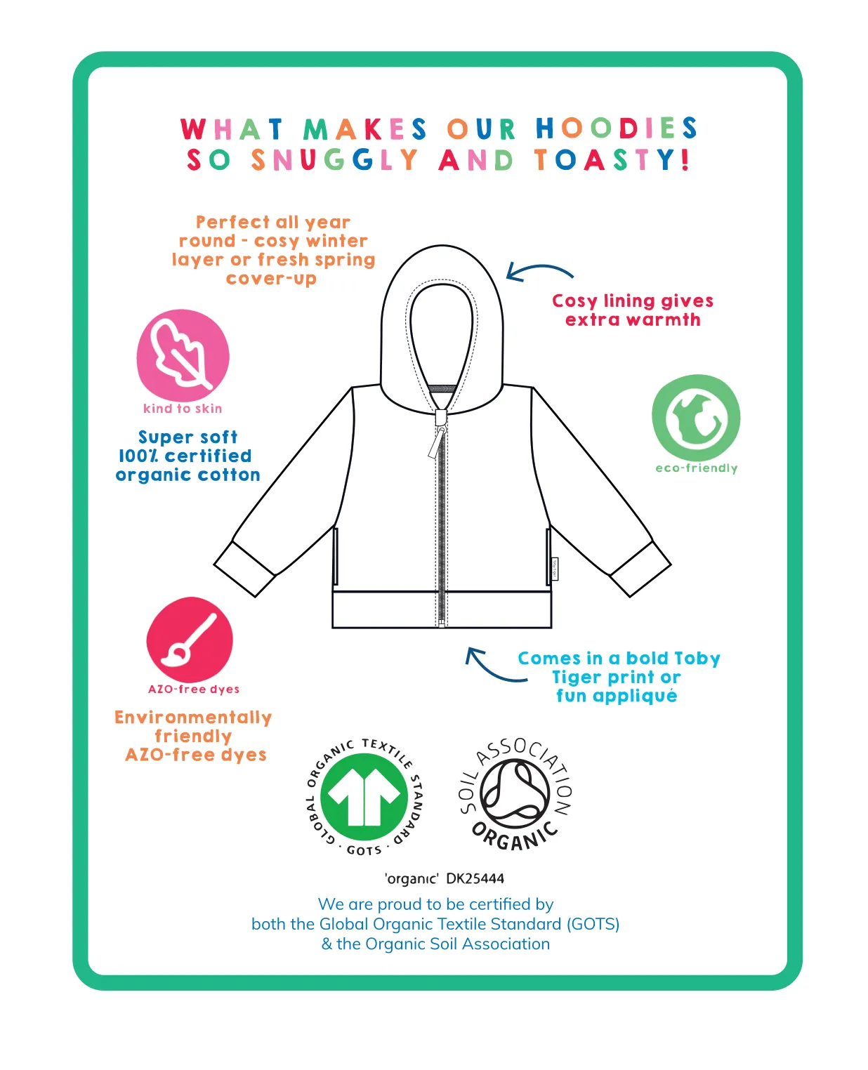 Organic Crocodile Applique Hoodie