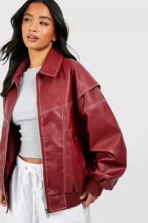 Oversized Autumn Bomber Jacket with Zip - Agnete