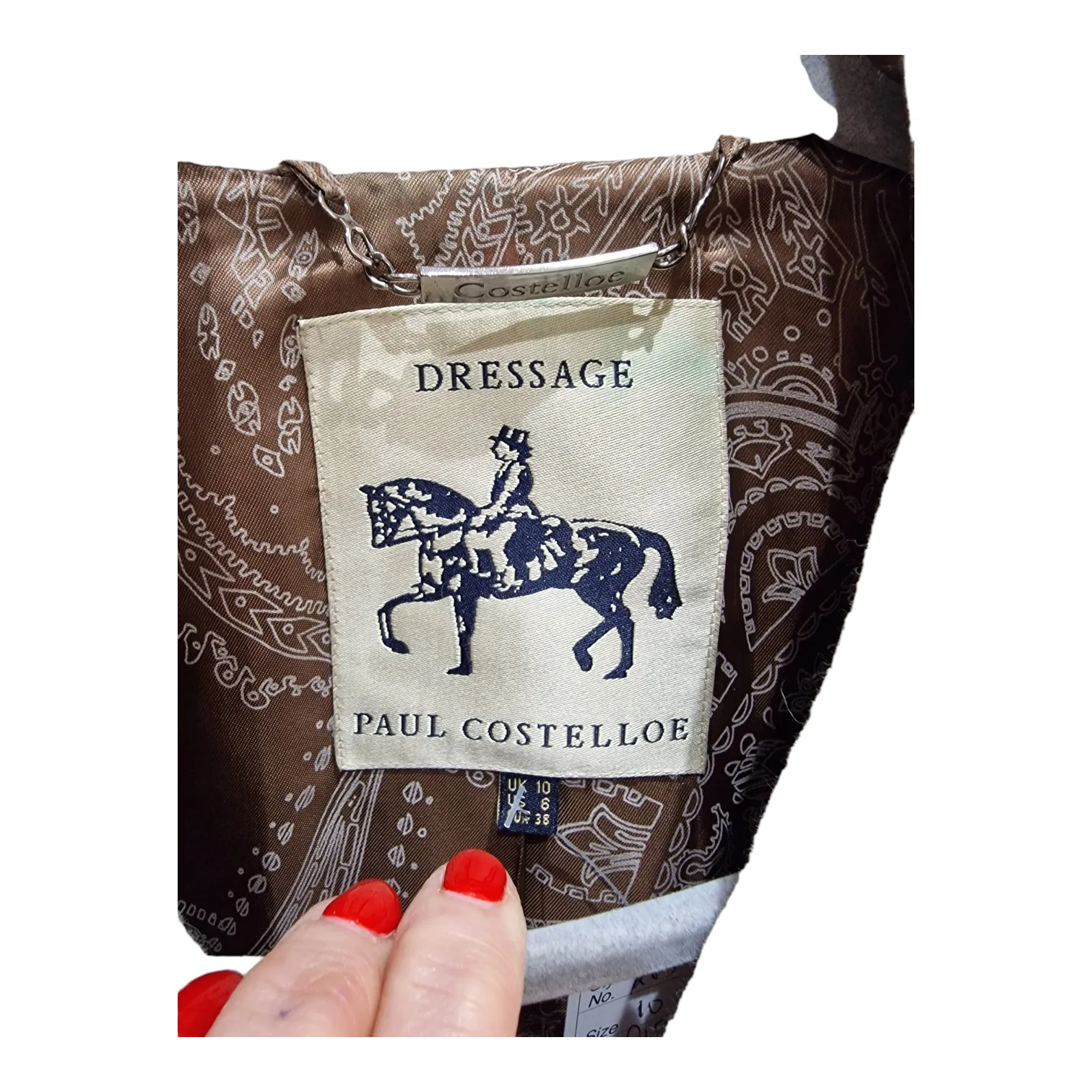 Paul Costello Dressage, Taupe Wool Coat, Size 10