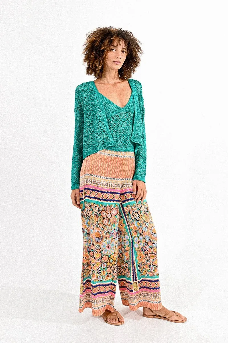 POINTELLE CROP CARDIGAN