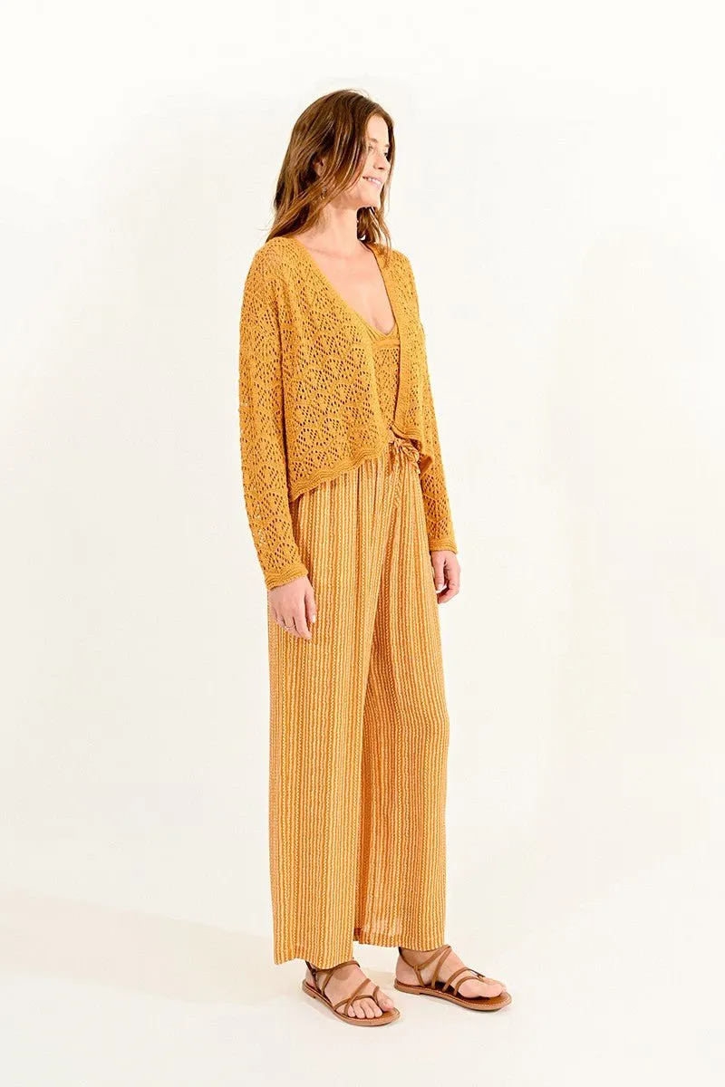 POINTELLE CROP CARDIGAN