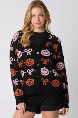Pumpkin Bow Cardigan