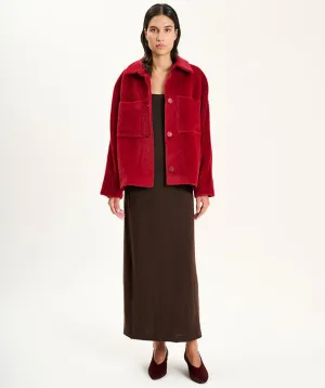 red collar jacket wool