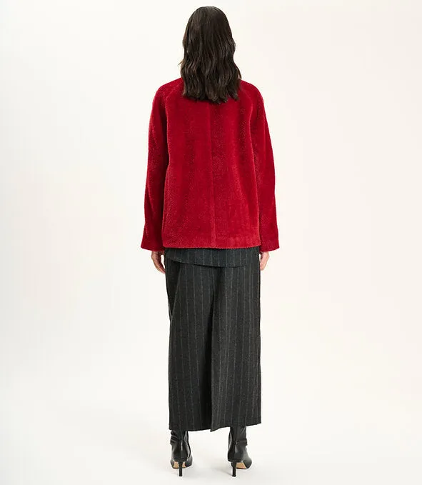 red collar jacket wool