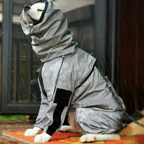 Reflective All-weather Space Coat Waterproof Dog Raincoat