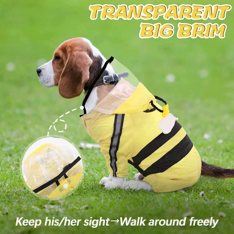 Reflective Hooded Cute Dog Raincoat
