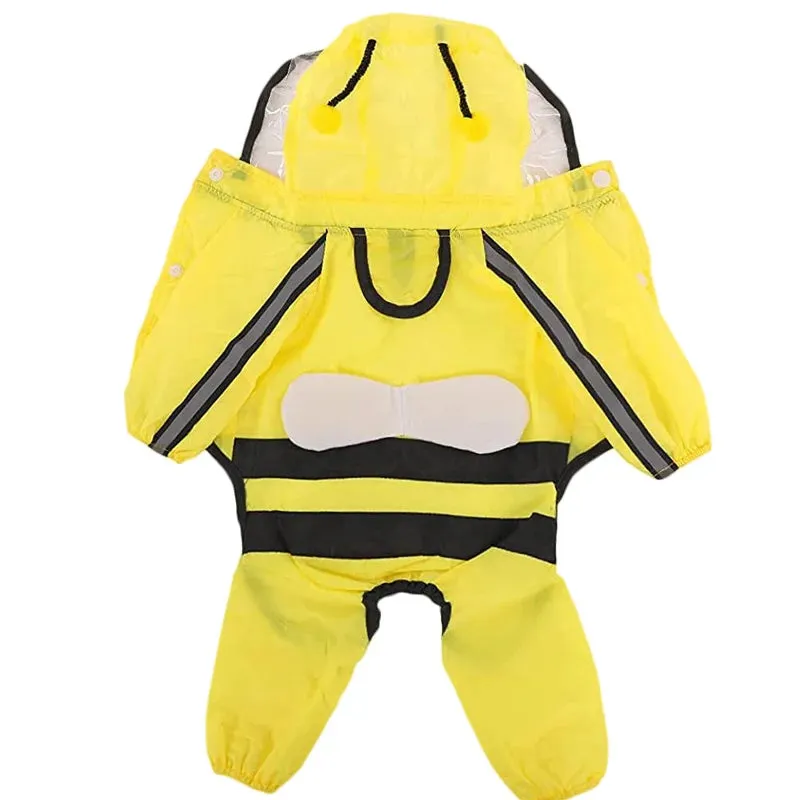 Reflective Hooded Cute Dog Raincoat
