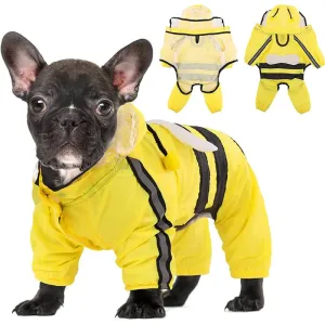 Reflective Hooded Cute Dog Raincoat