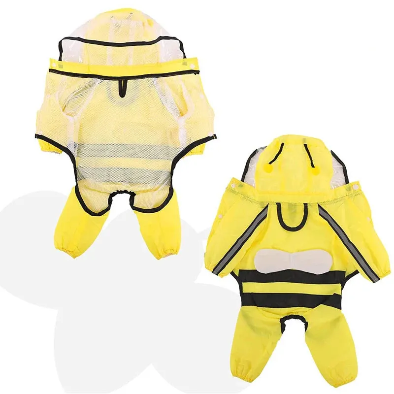 Reflective Hooded Cute Dog Raincoat