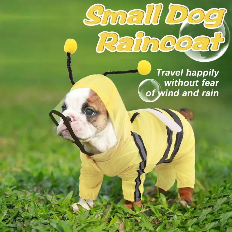 Reflective Hooded Cute Dog Raincoat