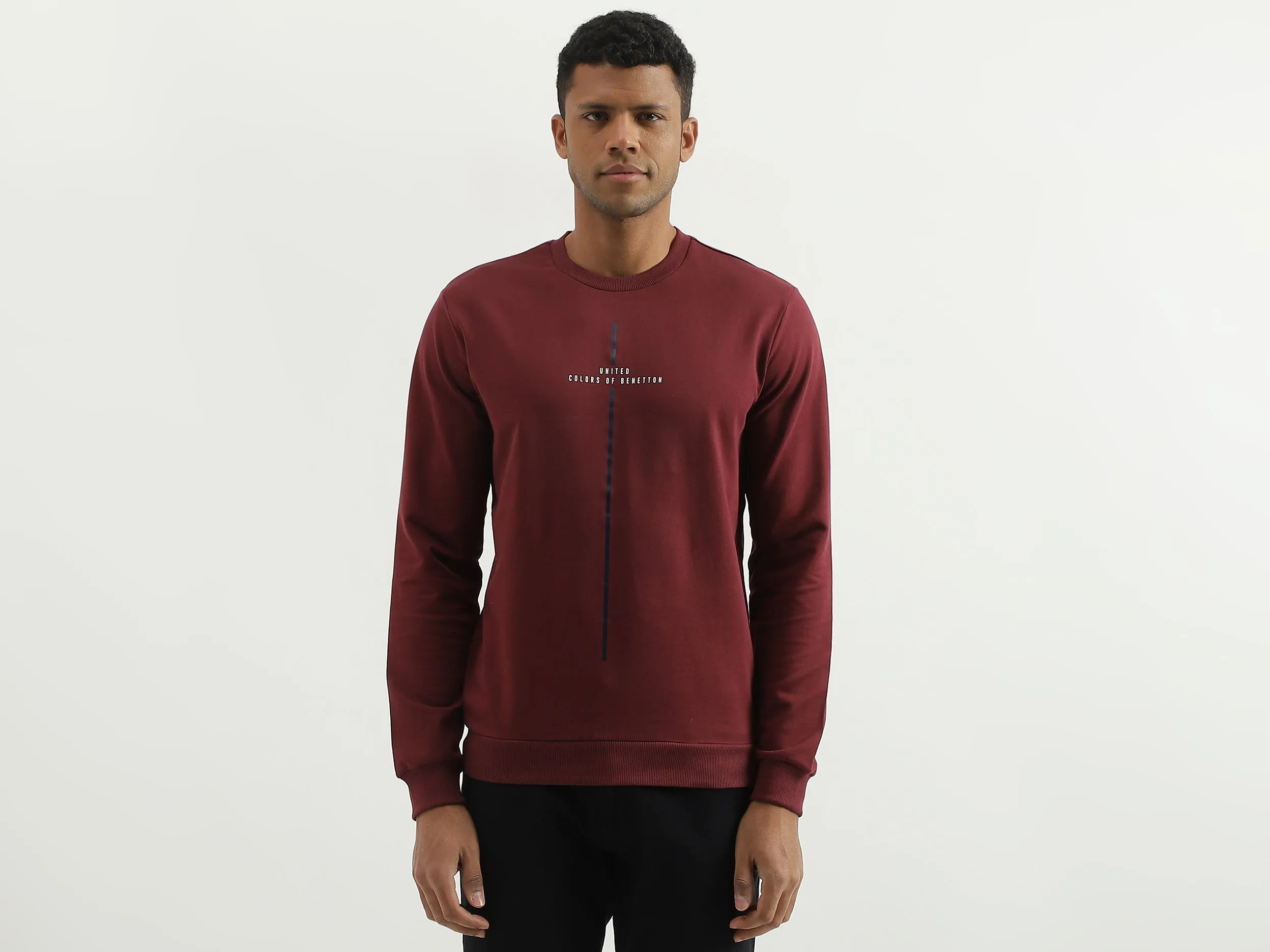 Regular Fit Round Neck Solid Sweatshirt
