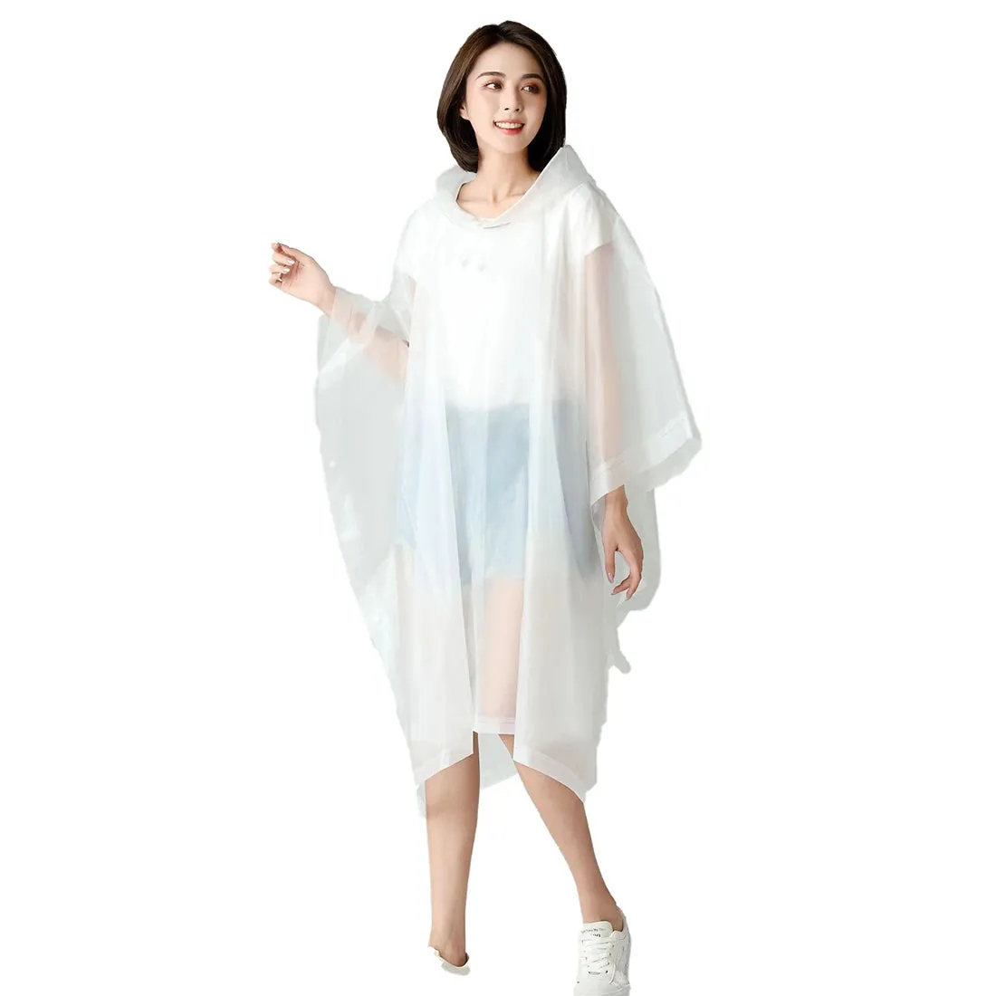 Reusable Portable Rain Coat Suit - Rainwear Poncho Cloak with Hood for Men and Women