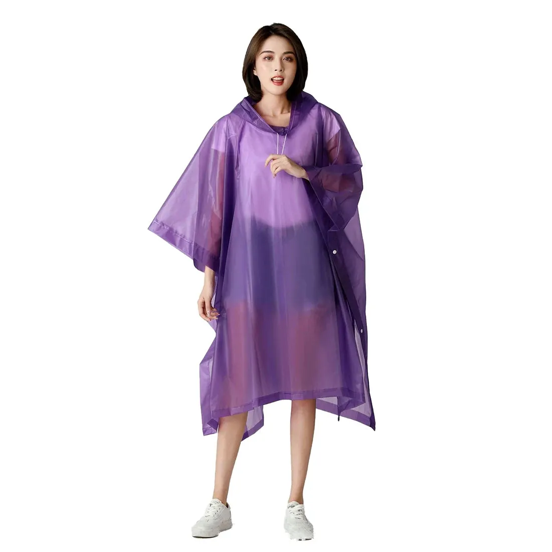 Reusable Portable Rain Coat Suit - Rainwear Poncho Cloak with Hood for Men and Women