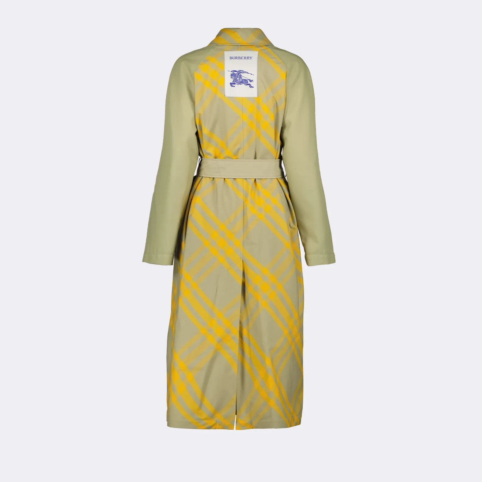 Reversible Yellow Check Trench Coat