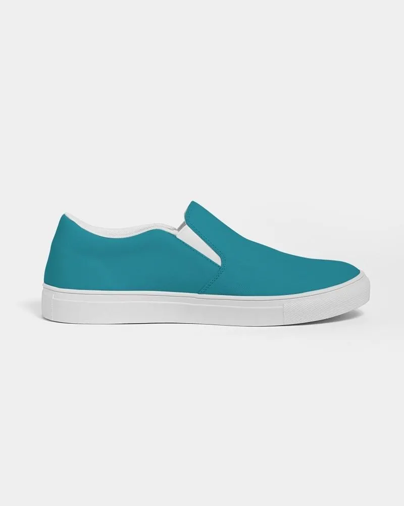 Shaded Cyan Slip-On Canvas Sneakers | Men's | C100M0Y25K30