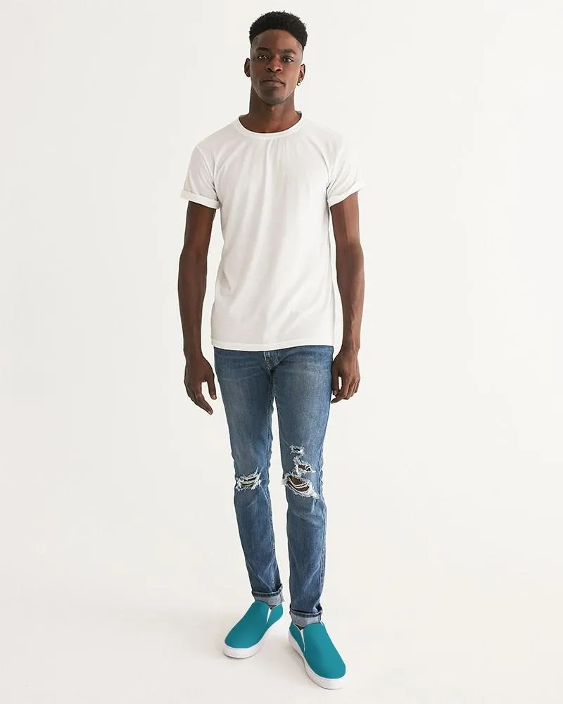 Shaded Cyan Slip-On Canvas Sneakers | Men's | C100M0Y25K30