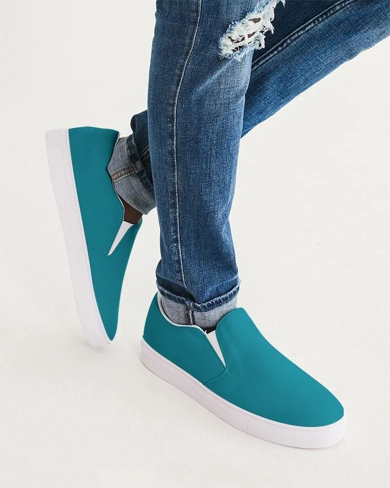 Shaded Cyan Slip-On Canvas Sneakers | Men's | C100M0Y25K30