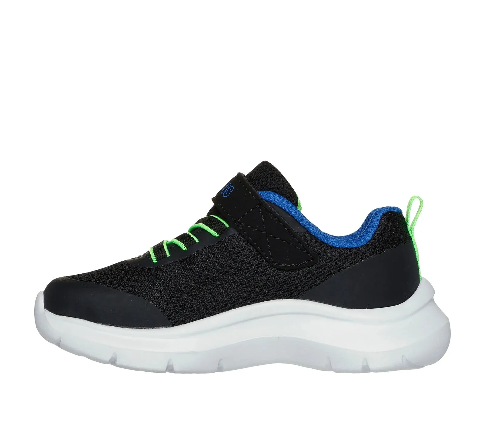 Skechers “Dynamic”Swift Machine Washable Sneakers in Black /Blue/Lime: Size 10.5 to 5