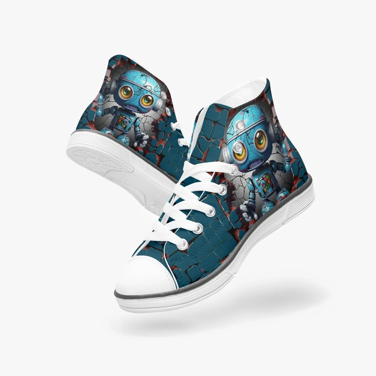 Smash & Dash: 3D Robot High-Tops Canvas Shoe for Boys