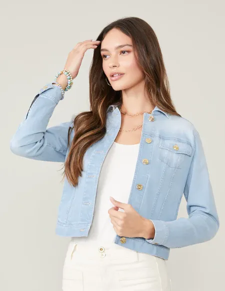 Spartina 449 Leah Denim Jacket Grove Wash