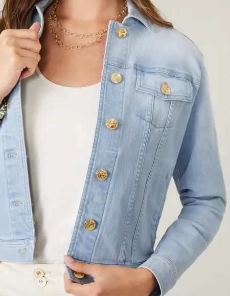 Spartina 449 Leah Denim Jacket Grove Wash