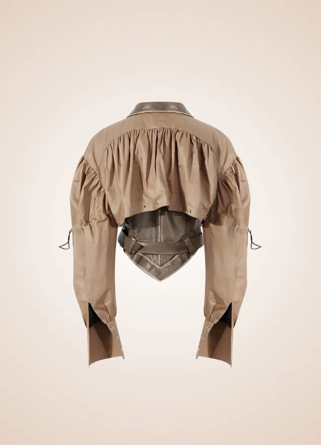 Steampunk Leather Crop Top Jacket