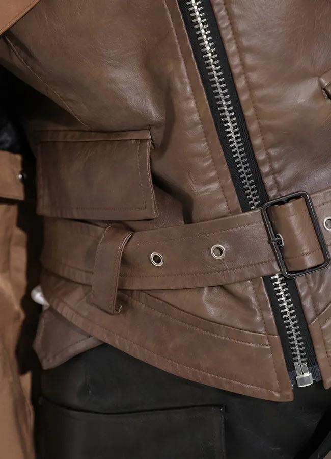 Steampunk Leather Crop Top Jacket
