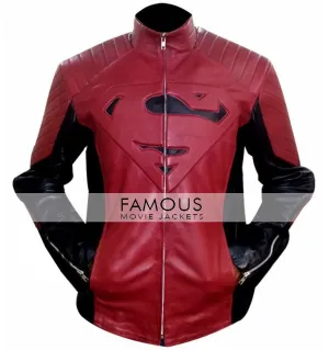 Superman Smallville Red And Black Leather Jacket