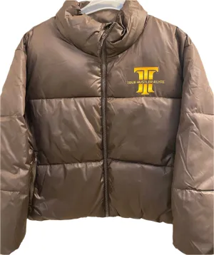 TH4L: Elite Cropped Puffer Jacket for Women-Cocoa Mocha