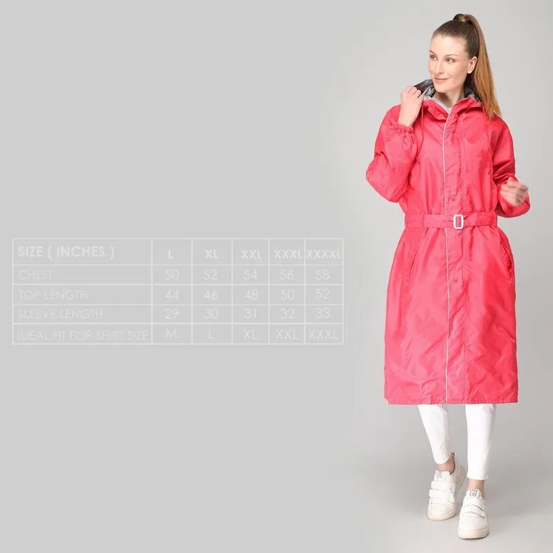 THE CLOWNFISH Raincoats for Women Waterproof Reversible Double Layer. Brilliant Series (Magenta, XX-Large)