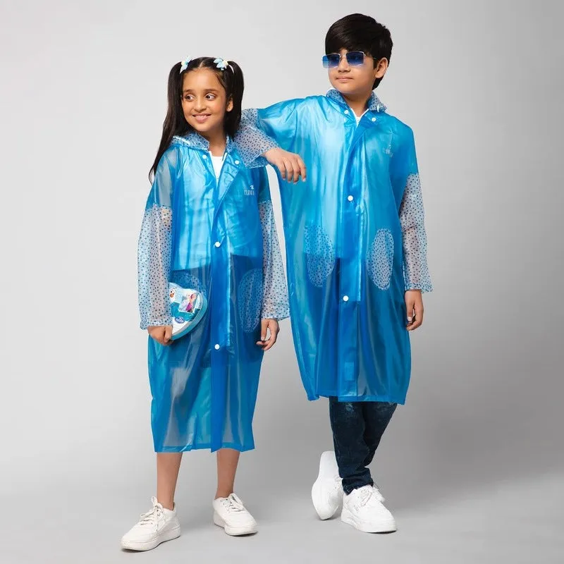 THE CLOWNFISH Storm Shield Series Unisex Kids Waterproof Single Layer PVC Longcoat/Raincoat with Adjustable Hood. Age-9-10 Years (Transparent White)