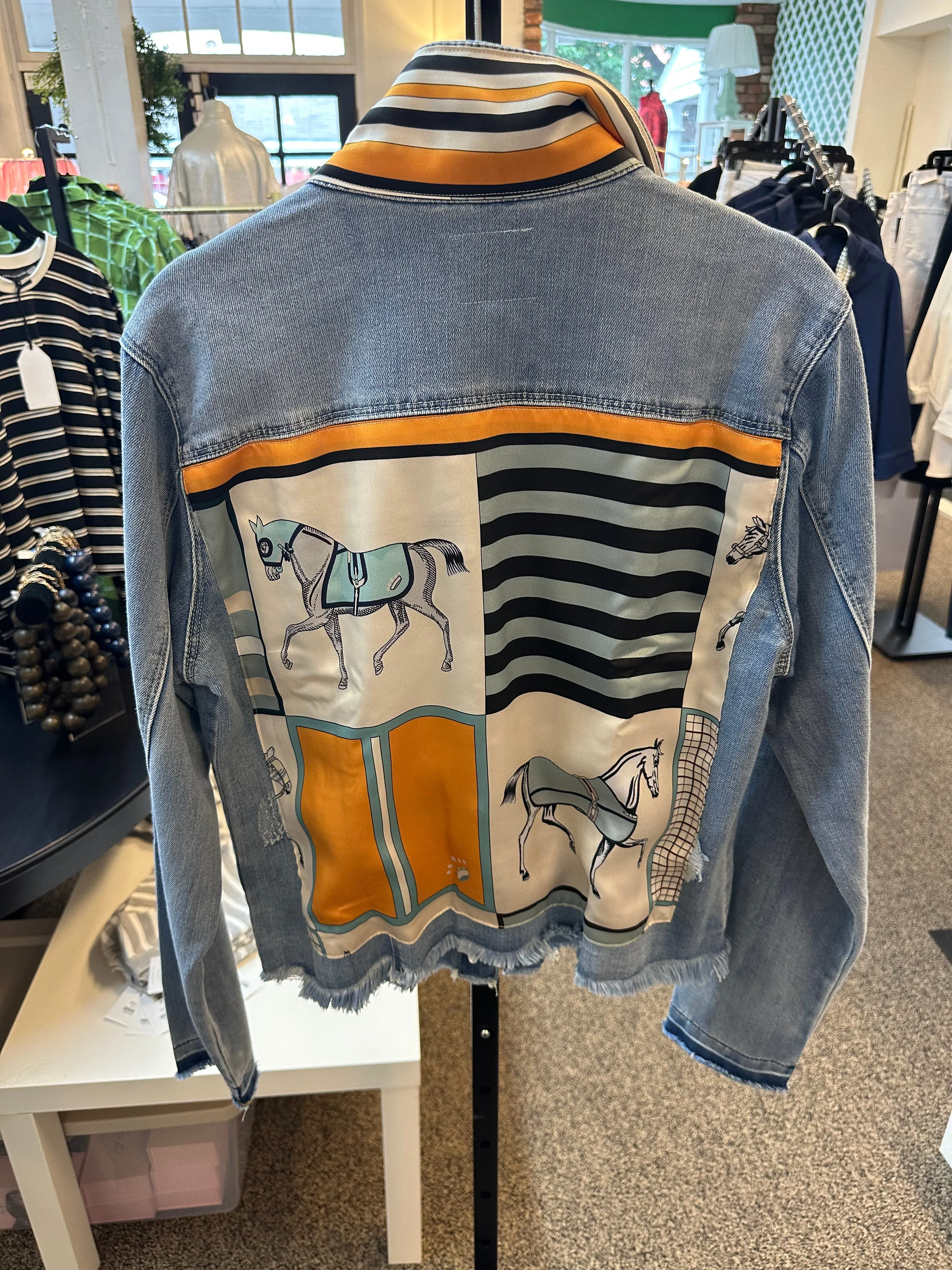 The Light Denim Jacket - Black and Blue Horse