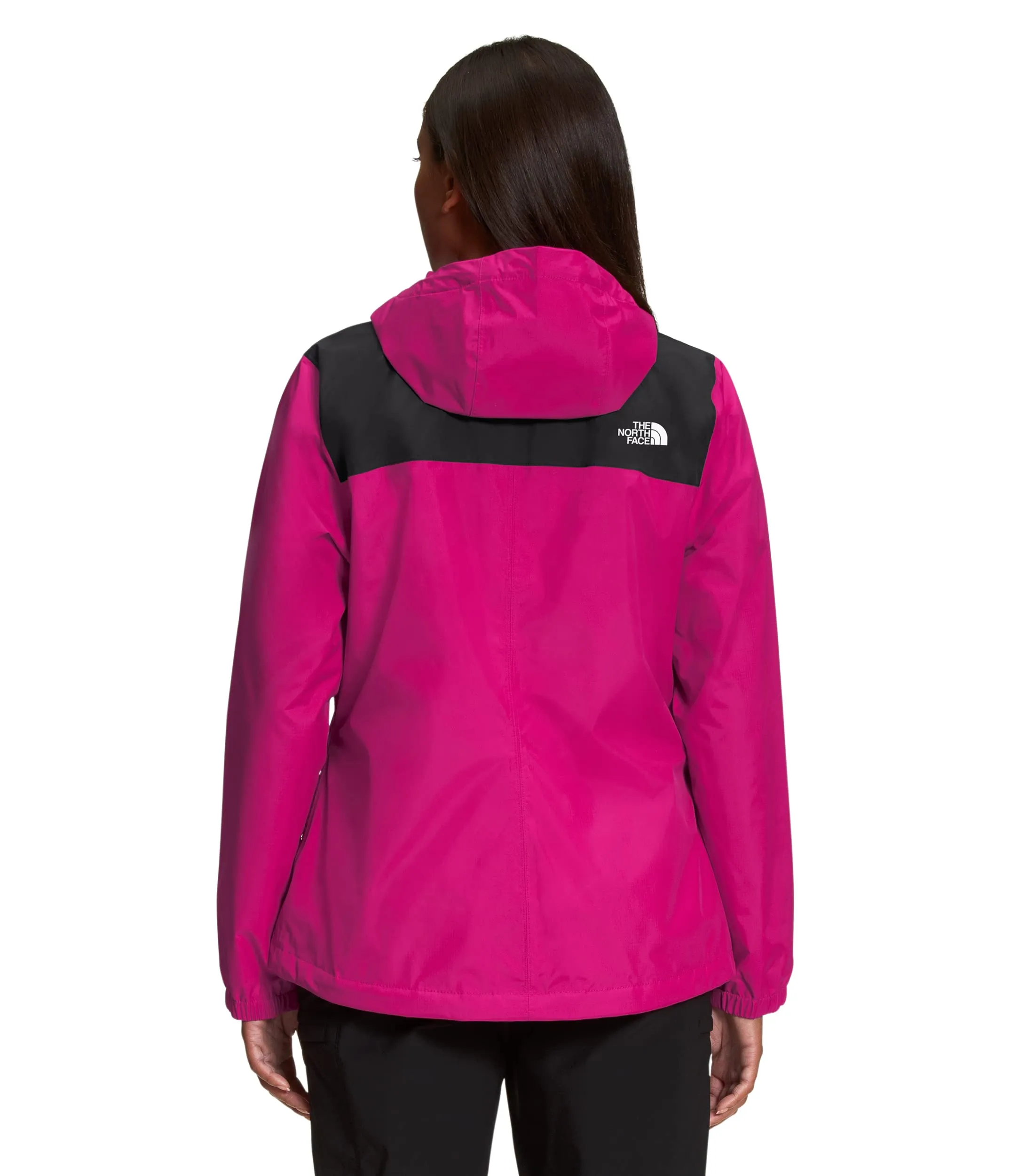 THE NORTH FACE Women's Waterproof Antora Jacket (Standard and Plus Size), TNF Black/Fuschia Pink, 3X