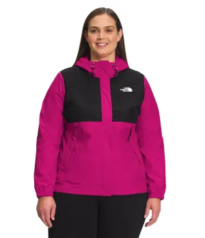 THE NORTH FACE Women's Waterproof Antora Jacket (Standard and Plus Size), TNF Black/Fuschia Pink, 3X