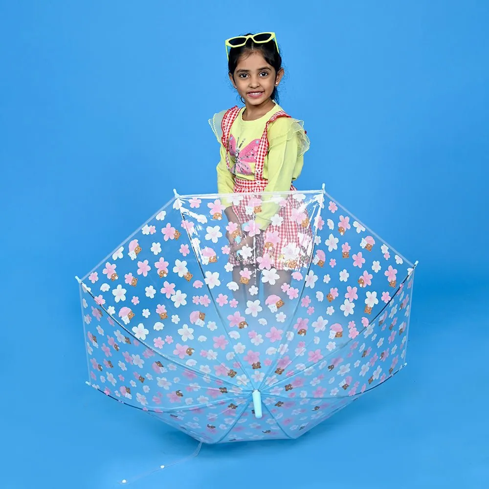 Transparent Blue Bunny Umbrella for Kids