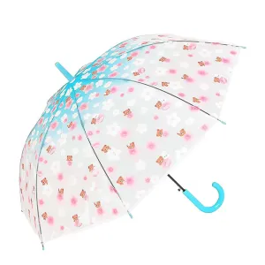 Transparent Blue Bunny Umbrella for Kids