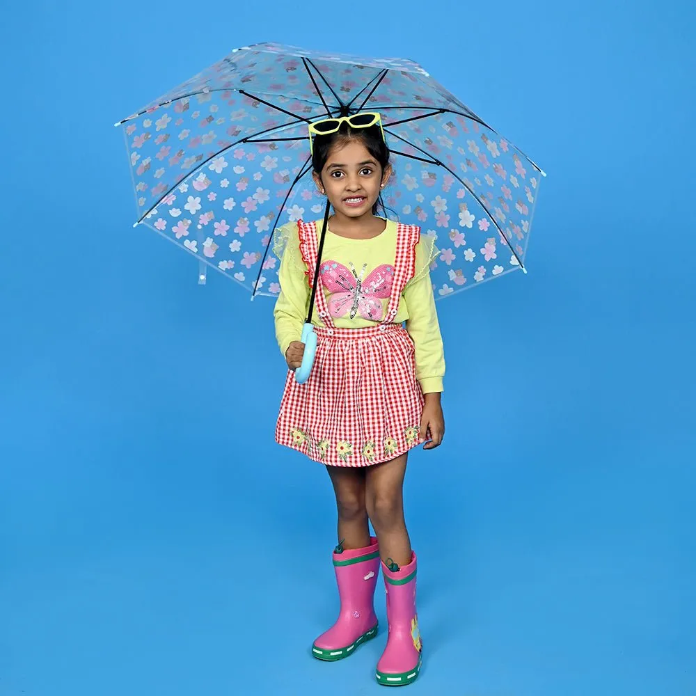 Transparent Blue Bunny Umbrella for Kids