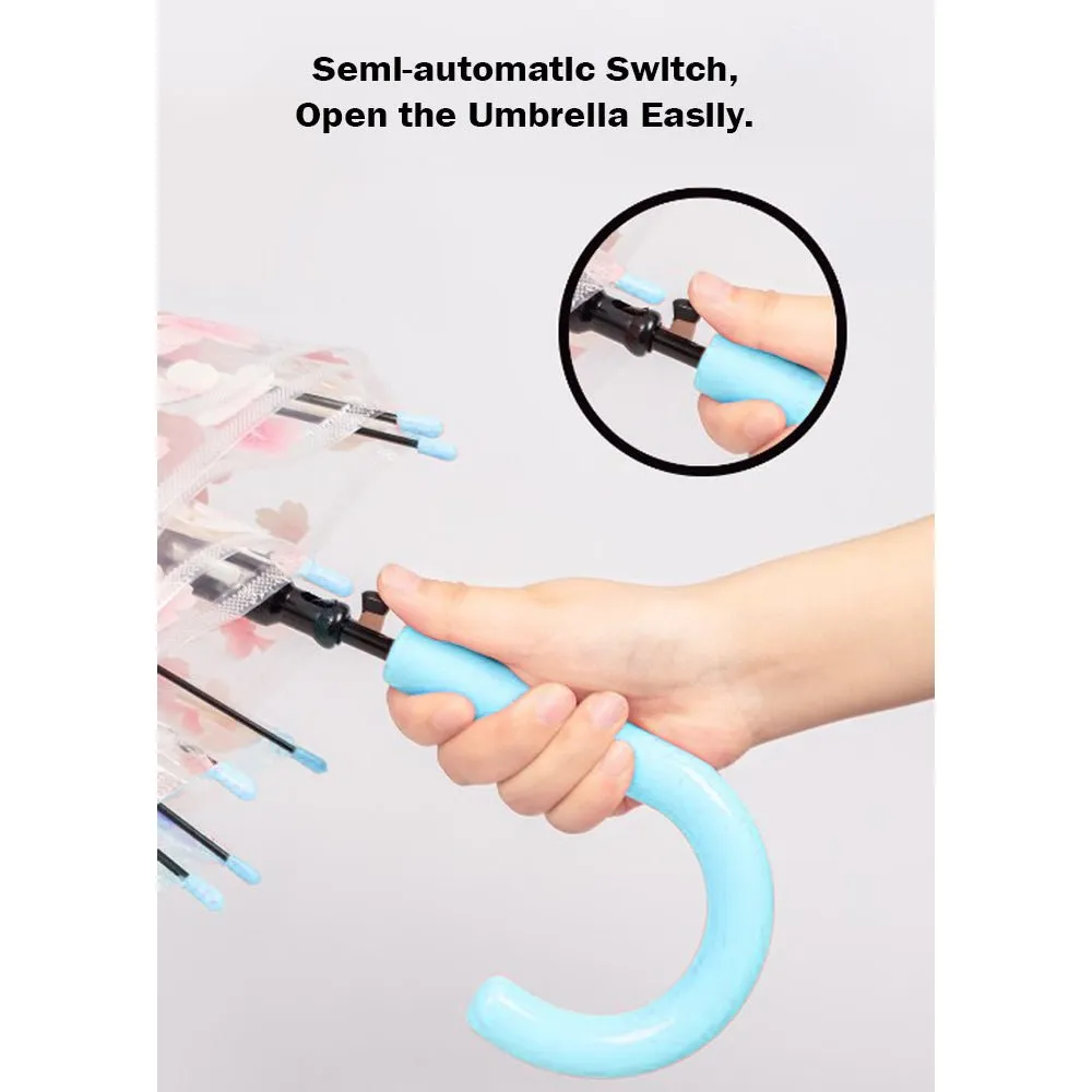 Transparent Blue Bunny Umbrella for Kids