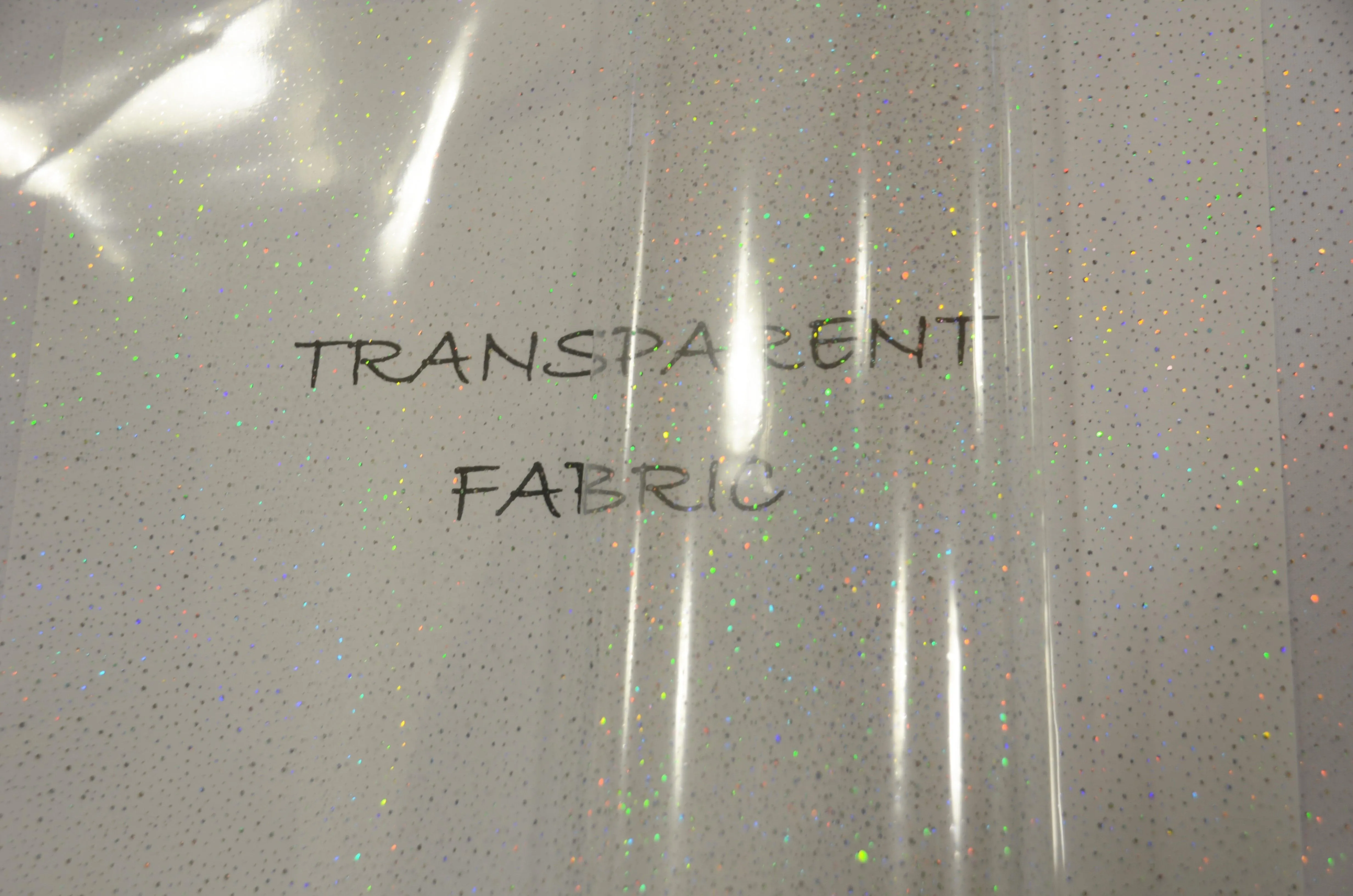 Transparent Glitter TPU Fabric | Holographic TPU Fabric Yard x 54" Wide | Rainbow & Waterproof TPU | Non Transparent | Soft Non Stretch