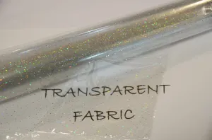 Transparent Glitter TPU Fabric | Holographic TPU Fabric Yard x 54" Wide | Rainbow & Waterproof TPU | Non Transparent | Soft Non Stretch