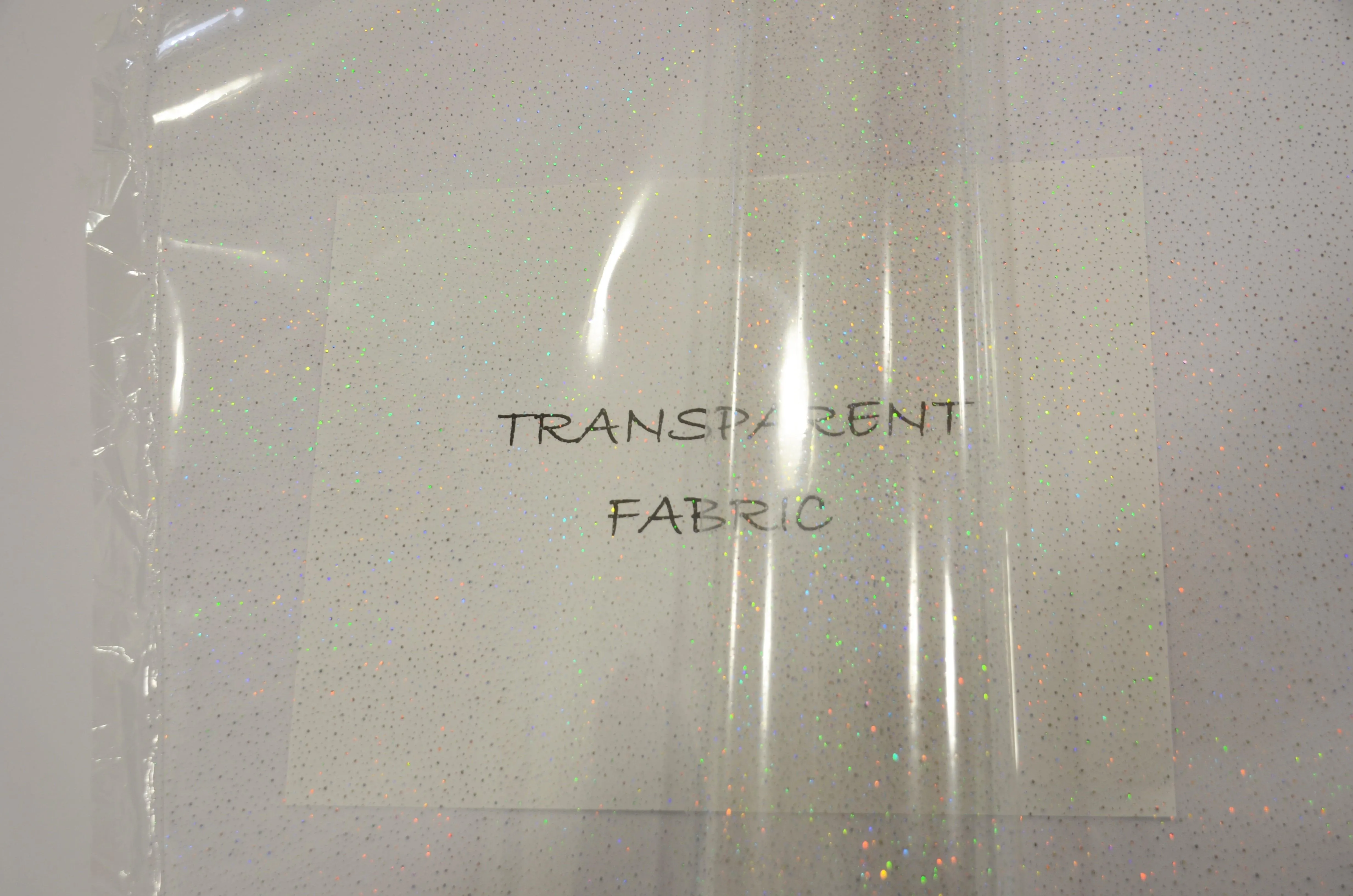 Transparent Glitter TPU Fabric | Holographic TPU Fabric Yard x 54" Wide | Rainbow & Waterproof TPU | Non Transparent | Soft Non Stretch