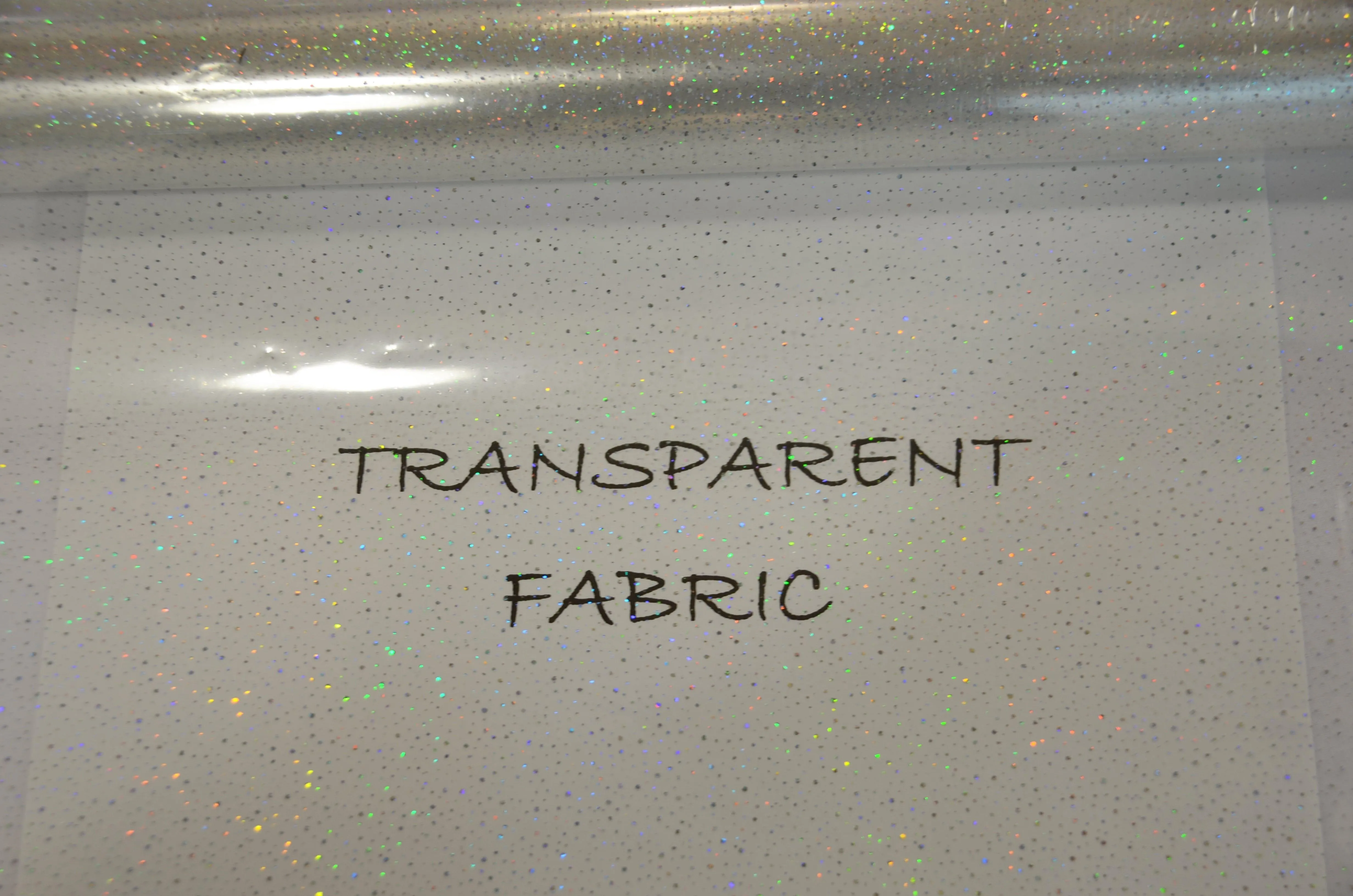 Transparent Glitter TPU Fabric | Holographic TPU Fabric Yard x 54" Wide | Rainbow & Waterproof TPU | Non Transparent | Soft Non Stretch