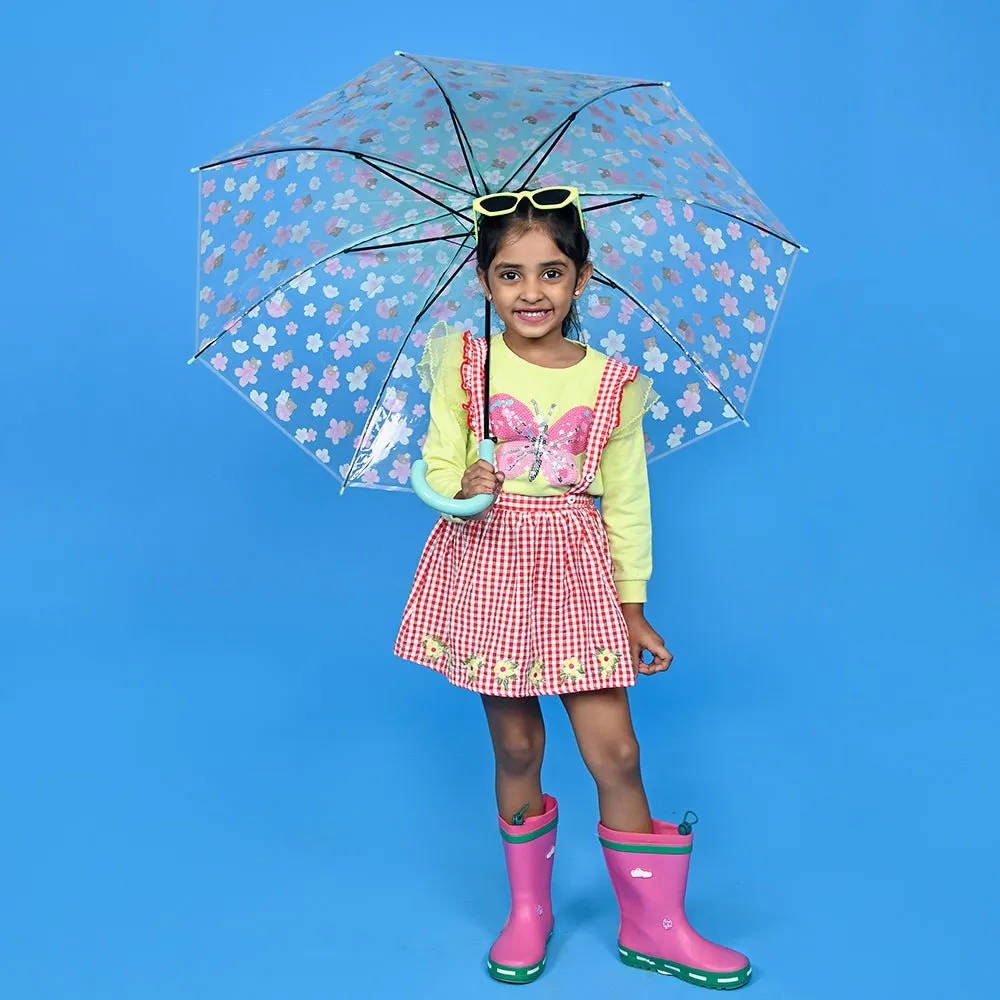 Transparent Green Bunny Umbrella for Kids