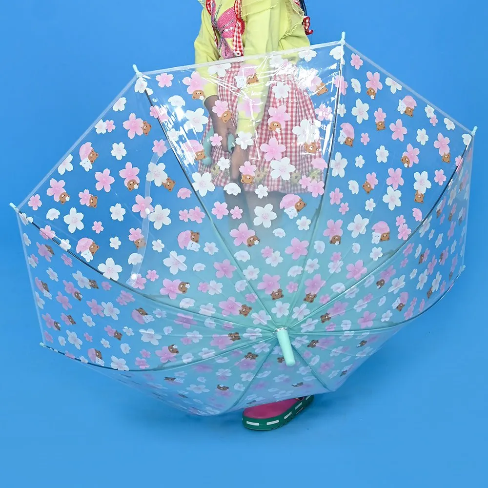 Transparent Green Bunny Umbrella for Kids