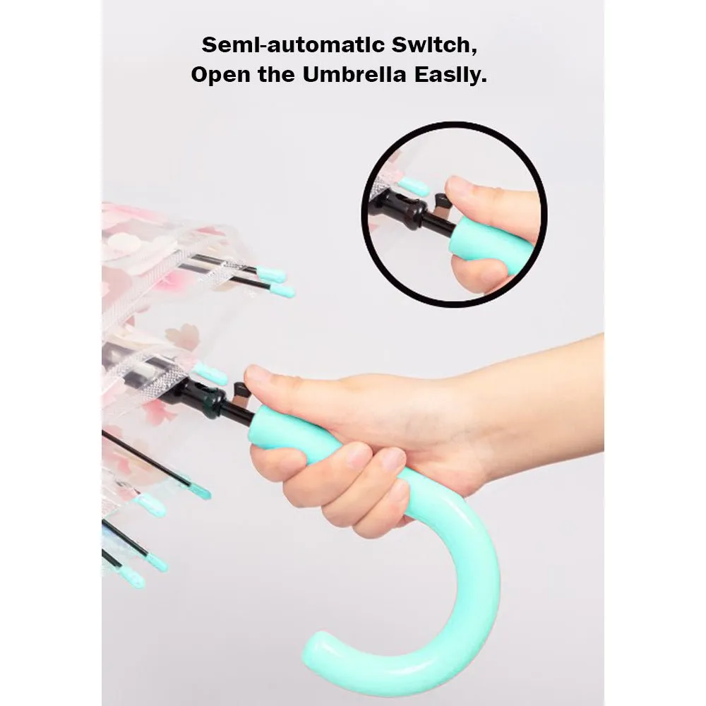 Transparent Green Bunny Umbrella for Kids
