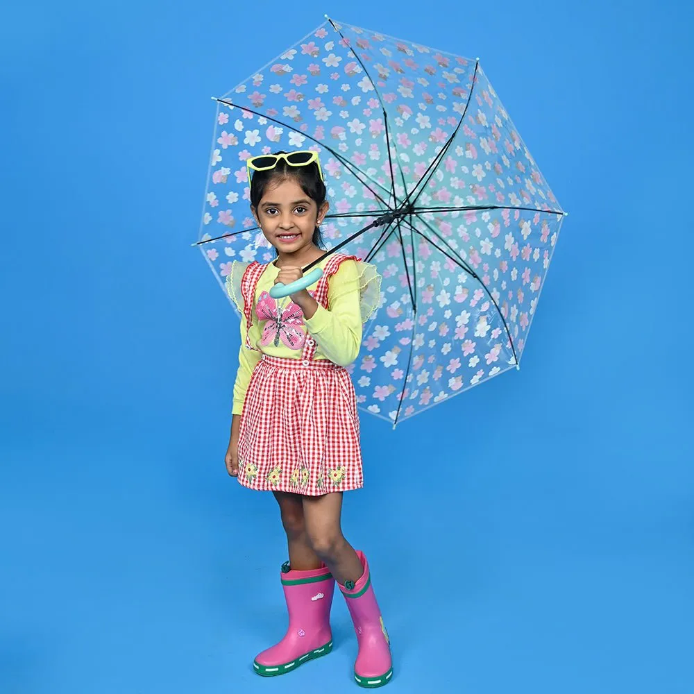 Transparent Green Bunny Umbrella for Kids