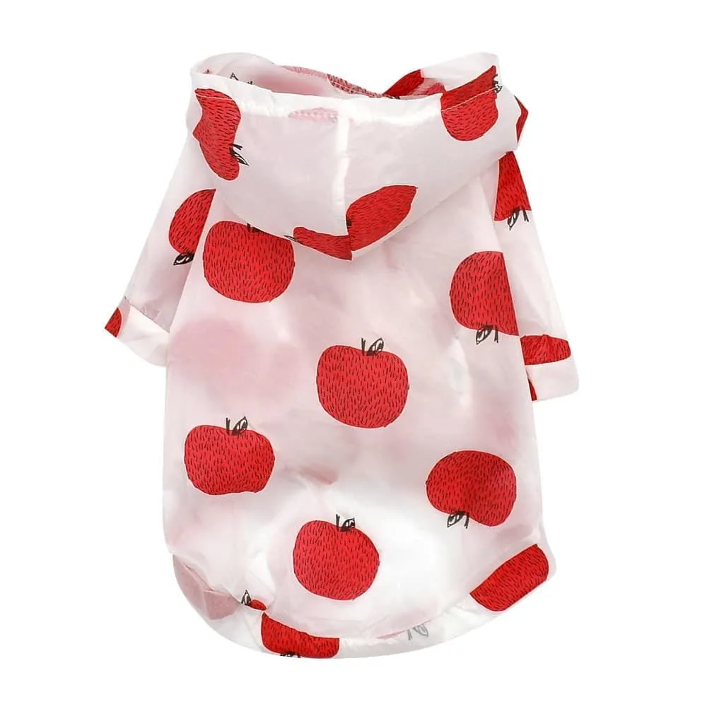 Transparent Patterned Small Dog Raincoat